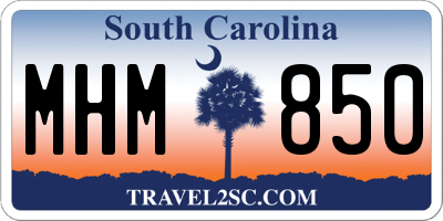 SC license plate MHM850