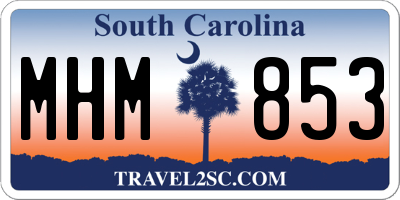 SC license plate MHM853