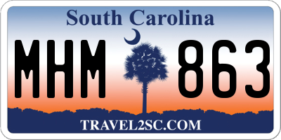SC license plate MHM863