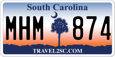 SC license plate MHM874