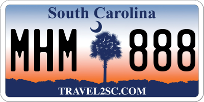 SC license plate MHM888