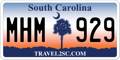 SC license plate MHM929