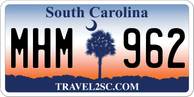 SC license plate MHM962