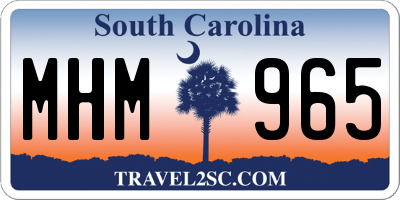 SC license plate MHM965