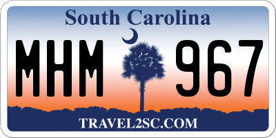 SC license plate MHM967