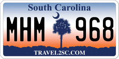 SC license plate MHM968