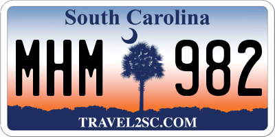 SC license plate MHM982