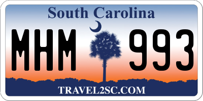 SC license plate MHM993