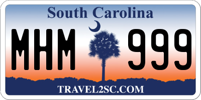 SC license plate MHM999