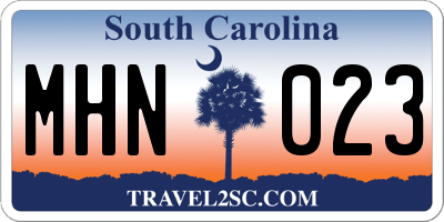 SC license plate MHN023