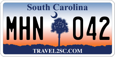 SC license plate MHN042