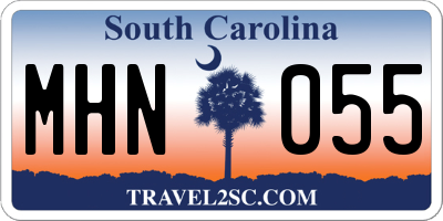 SC license plate MHN055