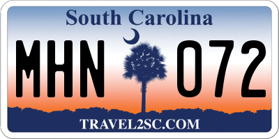 SC license plate MHN072