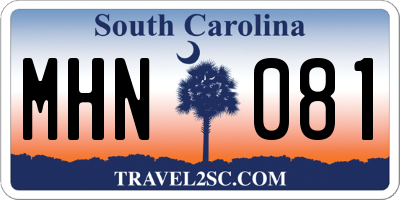 SC license plate MHN081