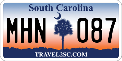 SC license plate MHN087