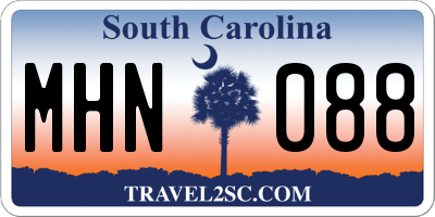 SC license plate MHN088