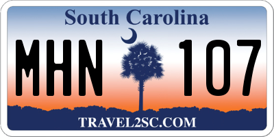 SC license plate MHN107