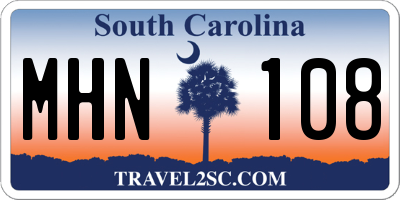 SC license plate MHN108