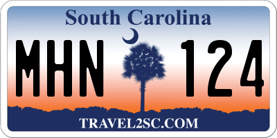 SC license plate MHN124