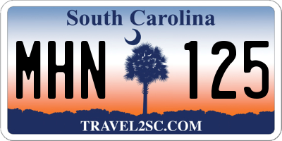 SC license plate MHN125