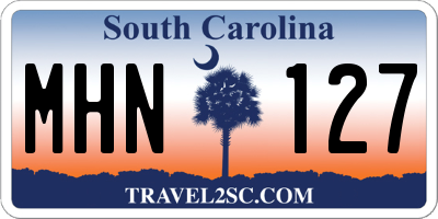 SC license plate MHN127