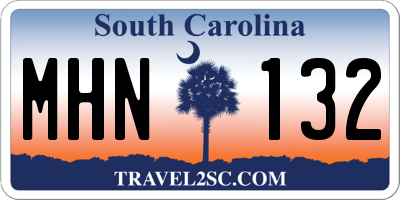 SC license plate MHN132