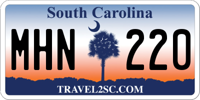 SC license plate MHN220