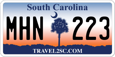 SC license plate MHN223