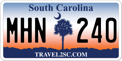 SC license plate MHN240