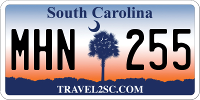 SC license plate MHN255