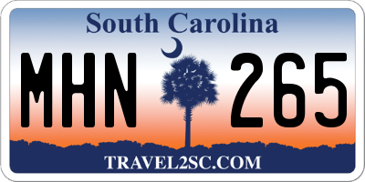 SC license plate MHN265