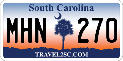 SC license plate MHN270