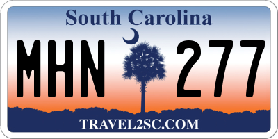 SC license plate MHN277