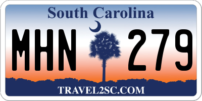 SC license plate MHN279
