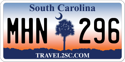 SC license plate MHN296