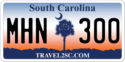 SC license plate MHN300