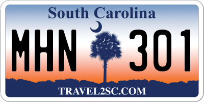 SC license plate MHN301
