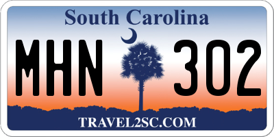 SC license plate MHN302
