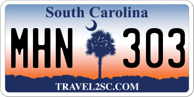 SC license plate MHN303