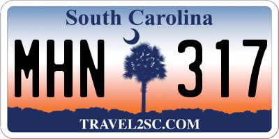 SC license plate MHN317