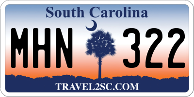 SC license plate MHN322