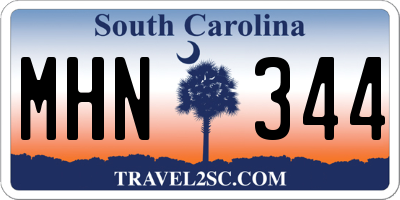 SC license plate MHN344