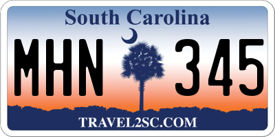 SC license plate MHN345
