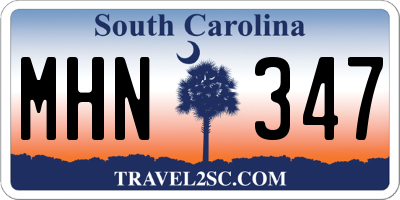 SC license plate MHN347