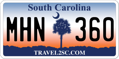 SC license plate MHN360