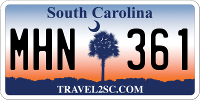 SC license plate MHN361