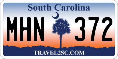 SC license plate MHN372