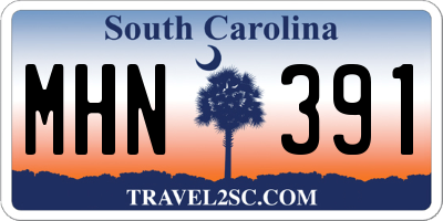 SC license plate MHN391