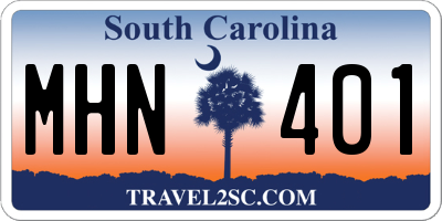 SC license plate MHN401