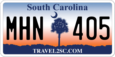 SC license plate MHN405